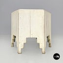 French modern hexagonal white wooden coffee tables by Roche Bobois, 1980s