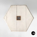 French modern hexagonal white wooden coffee tables by Roche Bobois, 1980s