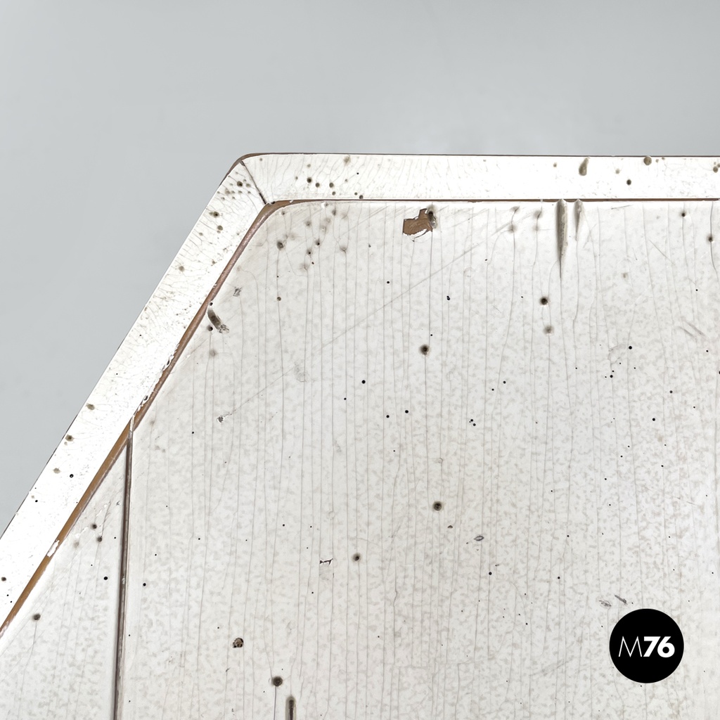 French modern hexagonal white wooden coffee tables by Roche Bobois, 1980s