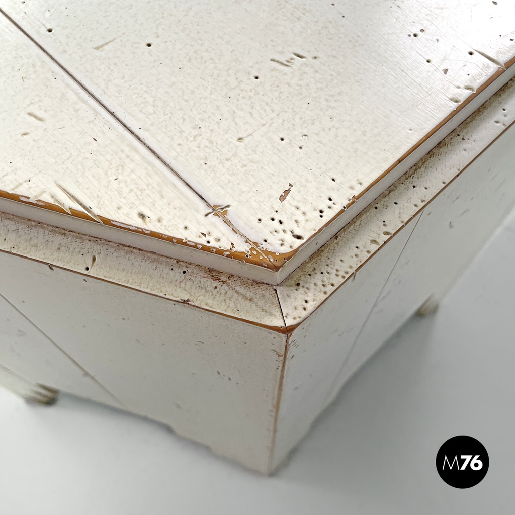 French modern hexagonal white wooden coffee tables by Roche Bobois, 1980s