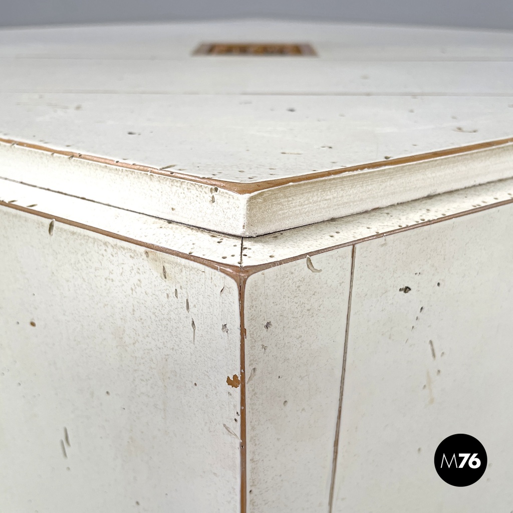 French modern hexagonal white wooden coffee tables by Roche Bobois, 1980s