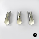 Italian modern chromed metal and white cylindrical wall lamps, 1970s