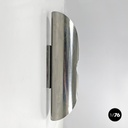 Italian modern chromed metal and white cylindrical wall lamps, 1970s