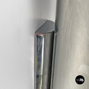 Italian modern chromed metal and white cylindrical wall lamps, 1970s