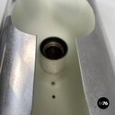 Italian modern chromed metal and white cylindrical wall lamps, 1970s