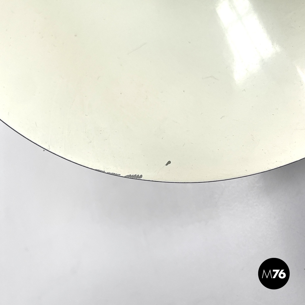 Italian modern chromed metal and white cylindrical wall lamps, 1970s