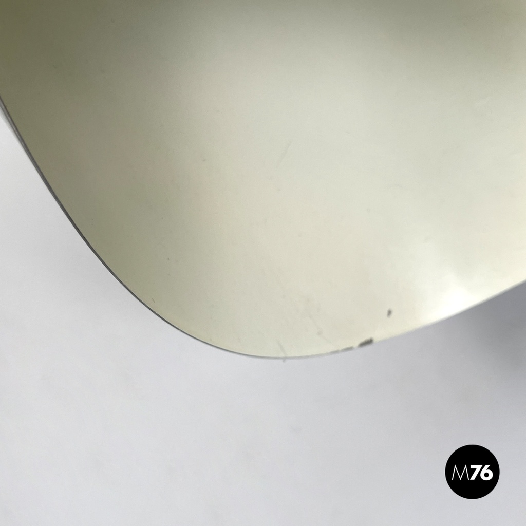 Italian modern chromed metal and white cylindrical wall lamps, 1970s