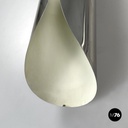 Italian modern chromed metal and white cylindrical wall lamps, 1970s