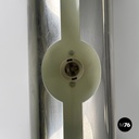 Italian modern chromed metal and white cylindrical wall lamps, 1970s