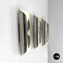 Italian modern chromed metal and white cylindrical wall lamps, 1970s