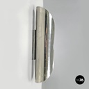 Italian modern chromed metal and white cylindrical wall lamps, 1970s