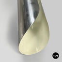 Italian modern chromed metal and white cylindrical wall lamps, 1970s