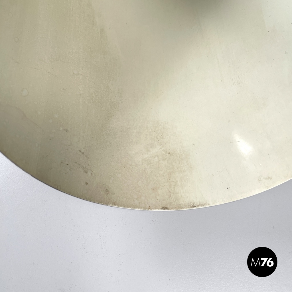 Italian modern chromed metal and white cylindrical wall lamps, 1970s