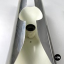 Italian modern chromed metal and white cylindrical wall lamps, 1970s