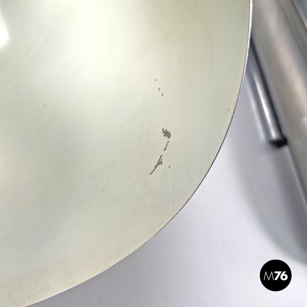 Italian modern chromed metal and white cylindrical wall lamps, 1970s