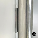 Italian modern chromed metal and white cylindrical wall lamps, 1970s