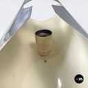 Italian modern chromed metal and white cylindrical wall lamps, 1970s