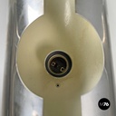 Italian modern chromed metal and white cylindrical wall lamps, 1970s