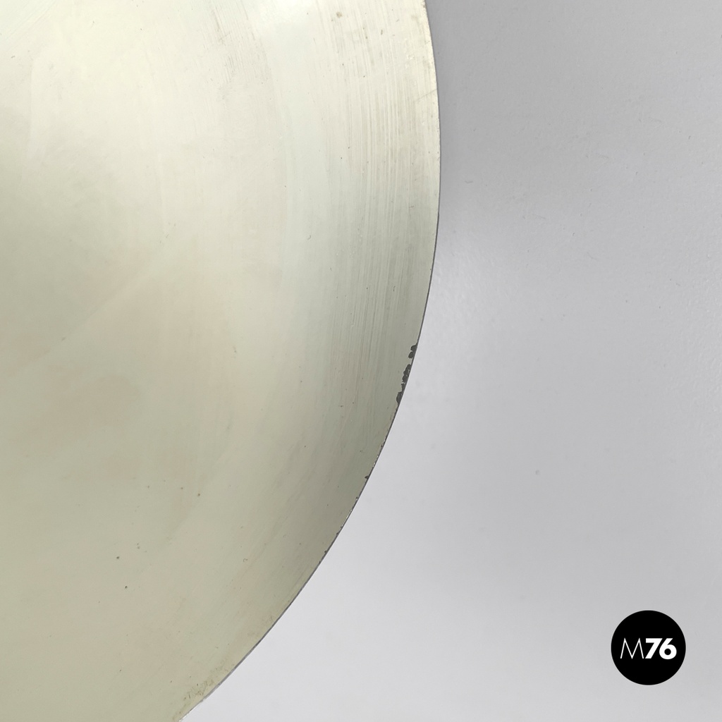 Italian modern chromed metal and white cylindrical wall lamps, 1970s