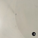 Italian modern Gray and white metal round coffee table with double shelf, 1990s