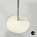 Italian modern Gray and white metal round coffee table with double shelf, 1990s