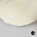 Italian modern Gray and white metal round coffee table with double shelf, 1990s