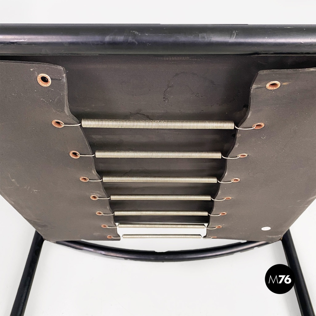 Italian modern black leather Spaghetti armchair, Giandomenico Belotti Alias 1980