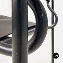 Italian modern black leather Spaghetti armchair, Giandomenico Belotti Alias 1980