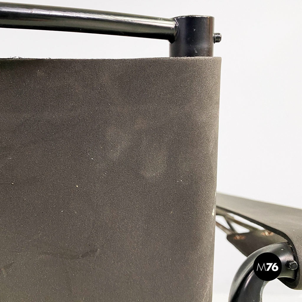 Italian modern black leather Spaghetti armchair, Giandomenico Belotti Alias 1980