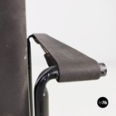 Italian modern black leather Spaghetti armchair, Giandomenico Belotti Alias 1980