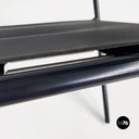 Italian modern black leather Spaghetti armchair, Giandomenico Belotti Alias 1980