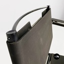 Italian modern black leather Spaghetti armchair, Giandomenico Belotti Alias 1980