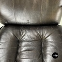 Italian modern Dark brown leather Reclining armchairs and pouf by De Sede, 1970s