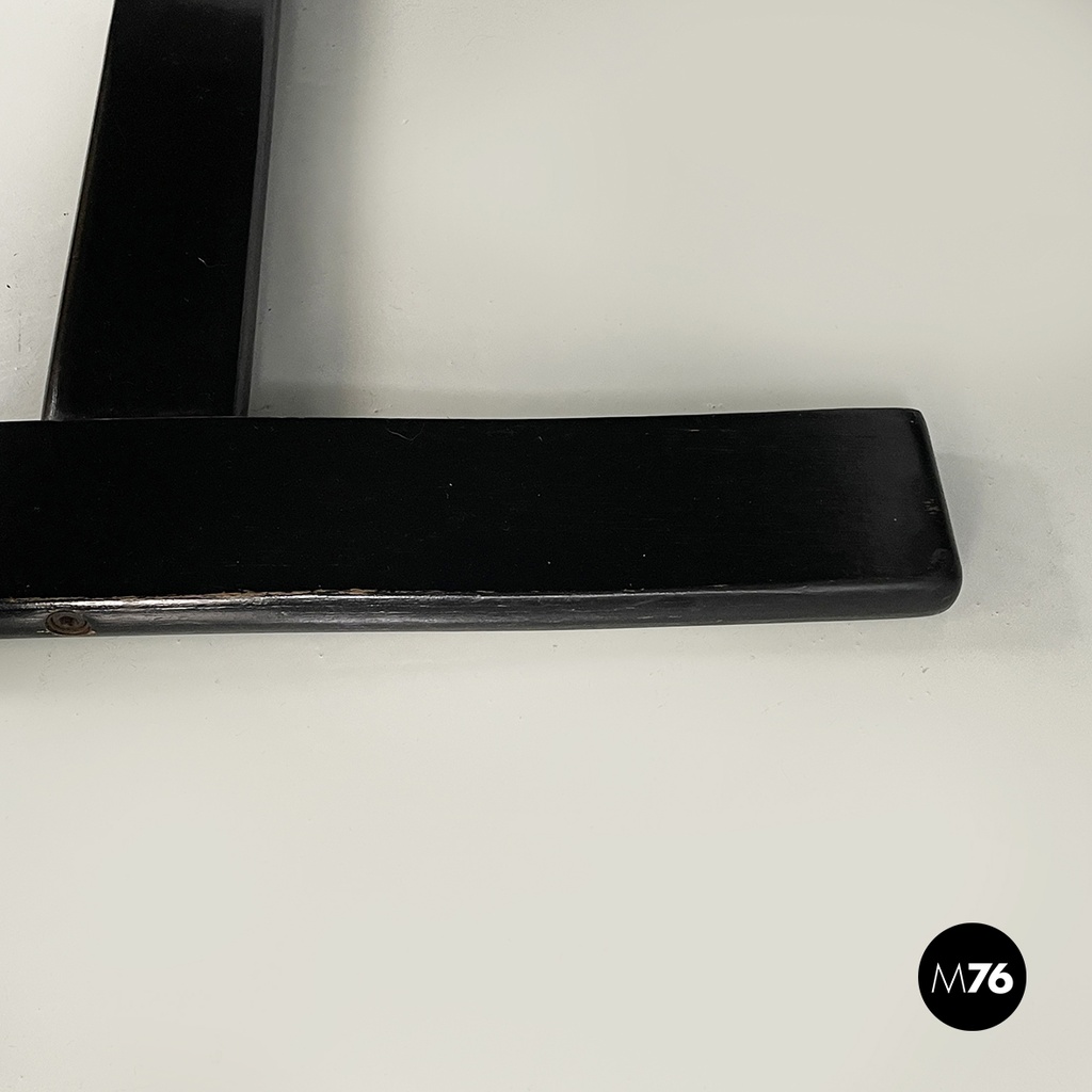 Italian modern Dark brown leather Reclining armchairs and pouf by De Sede, 1970s