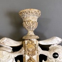 Italian antique white and golden wood wall mirror with animal decorations, 1990s