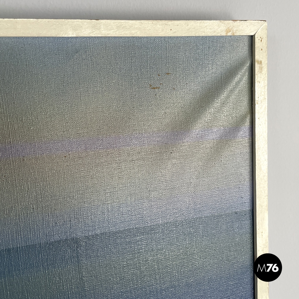 Italian modern urban landscape airbrush painting by Alvise Besutti, 1980s