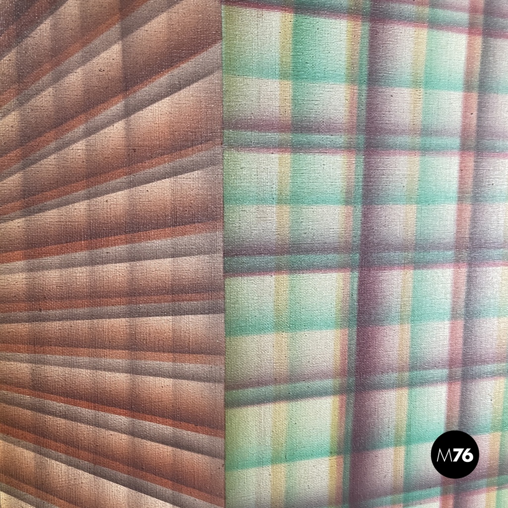 Italian modern urban landscape airbrush painting by Alvise Besutti, 1980s