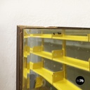 Italian mid-century rectangular wall mirror in wood and burnished brass, 1960s