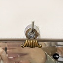 Italian mid-century rectangular wall mirror in wood and burnished brass, 1960s