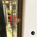 Italian mid-century rectangular wall mirror in wood and burnished brass, 1960s