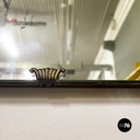 Italian mid-century rectangular wall mirror in wood and burnished brass, 1960s