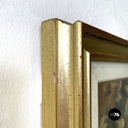 Italian mid-century modern abstract portrait painting with golden frame, 1960s