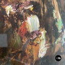 Italian mid-century modern abstract portrait painting with golden frame, 1960s