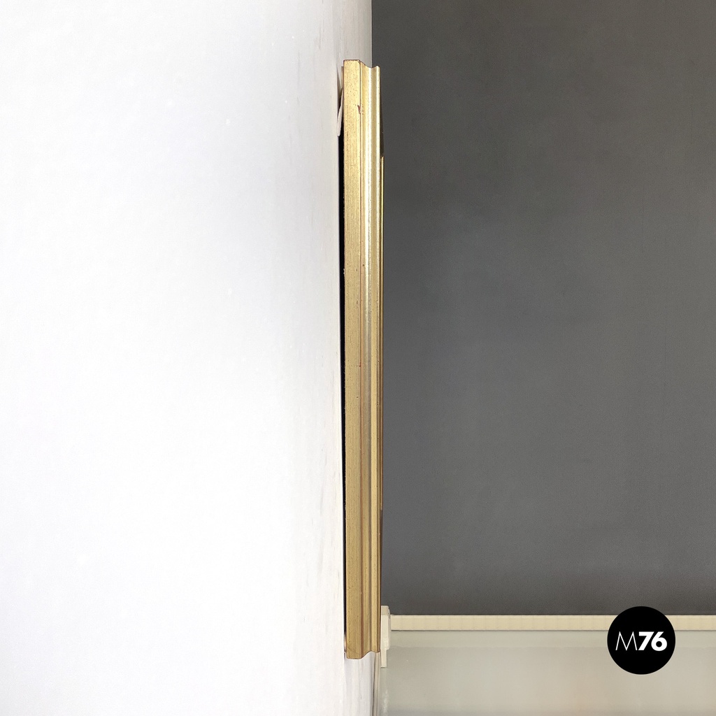 Italian mid-century modern abstract portrait painting with golden frame, 1960s