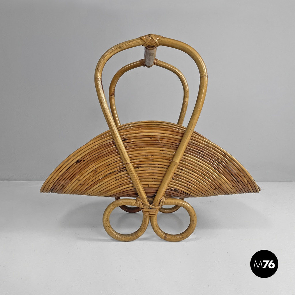 Italian mid-century modern bamboo magazine rack by Vivai Del Sud, 1960s