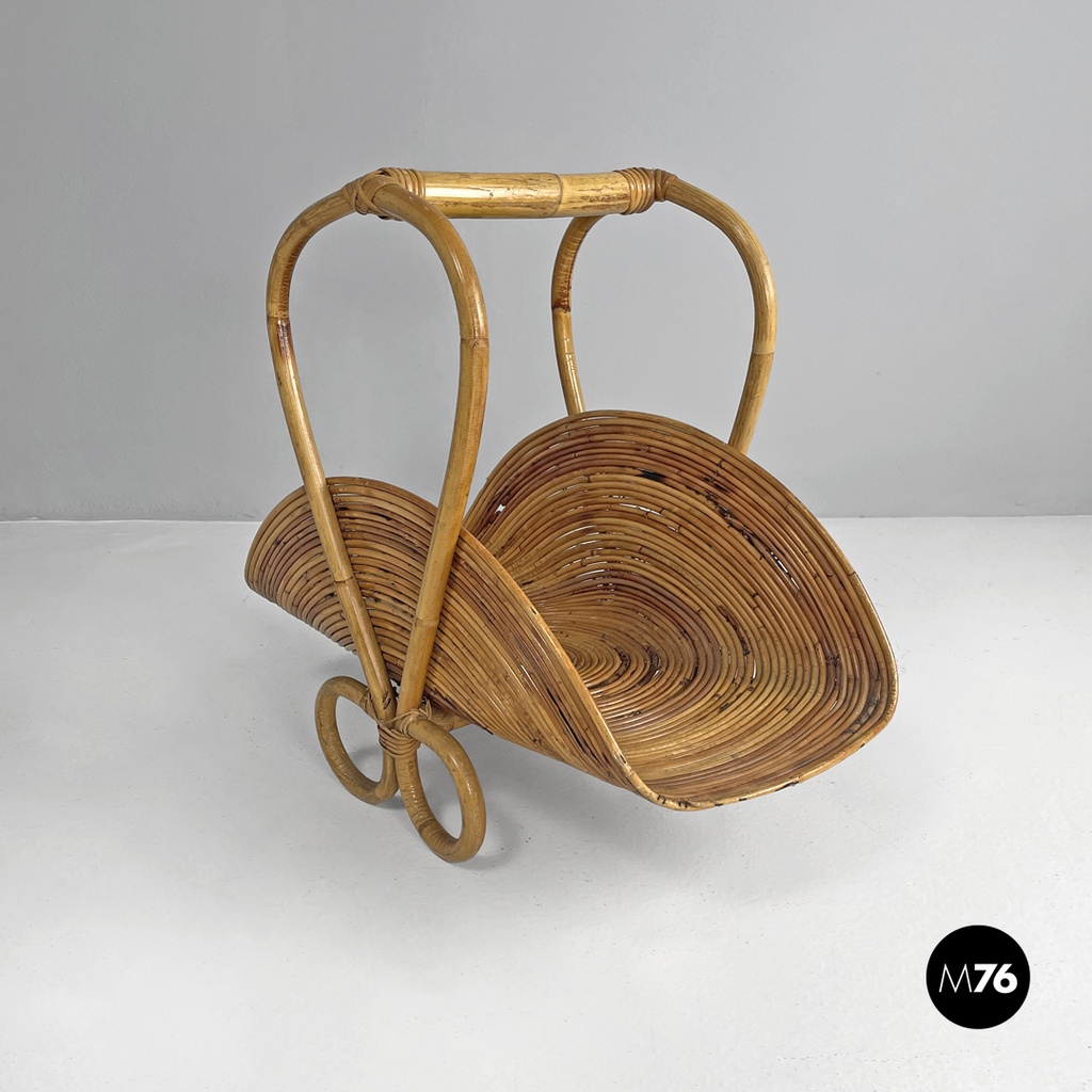 Italian mid-century modern bamboo magazine rack by Vivai Del Sud, 1960s