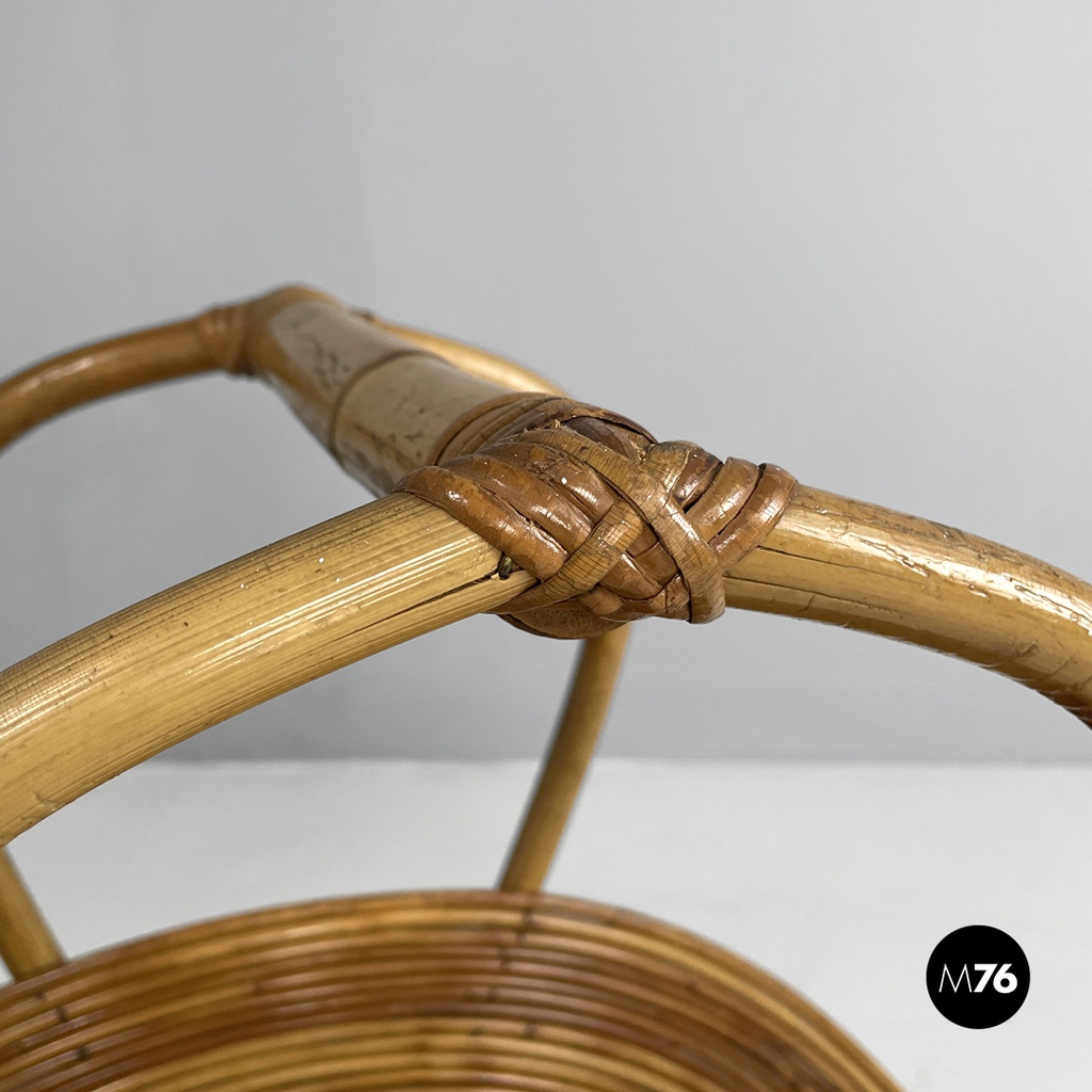 Italian mid-century modern bamboo magazine rack by Vivai Del Sud, 1960s