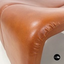 Italian modern brown leather Coronado poufs by Afra Tobia Scarpa for B&B, 1970s