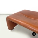 Italian modern brown leather Coronado poufs by Afra Tobia Scarpa for B&B, 1970s