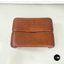 Italian modern brown leather Coronado poufs by Afra Tobia Scarpa for B&B, 1970s